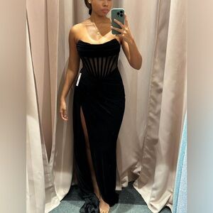 Black strapless/corset formal gown